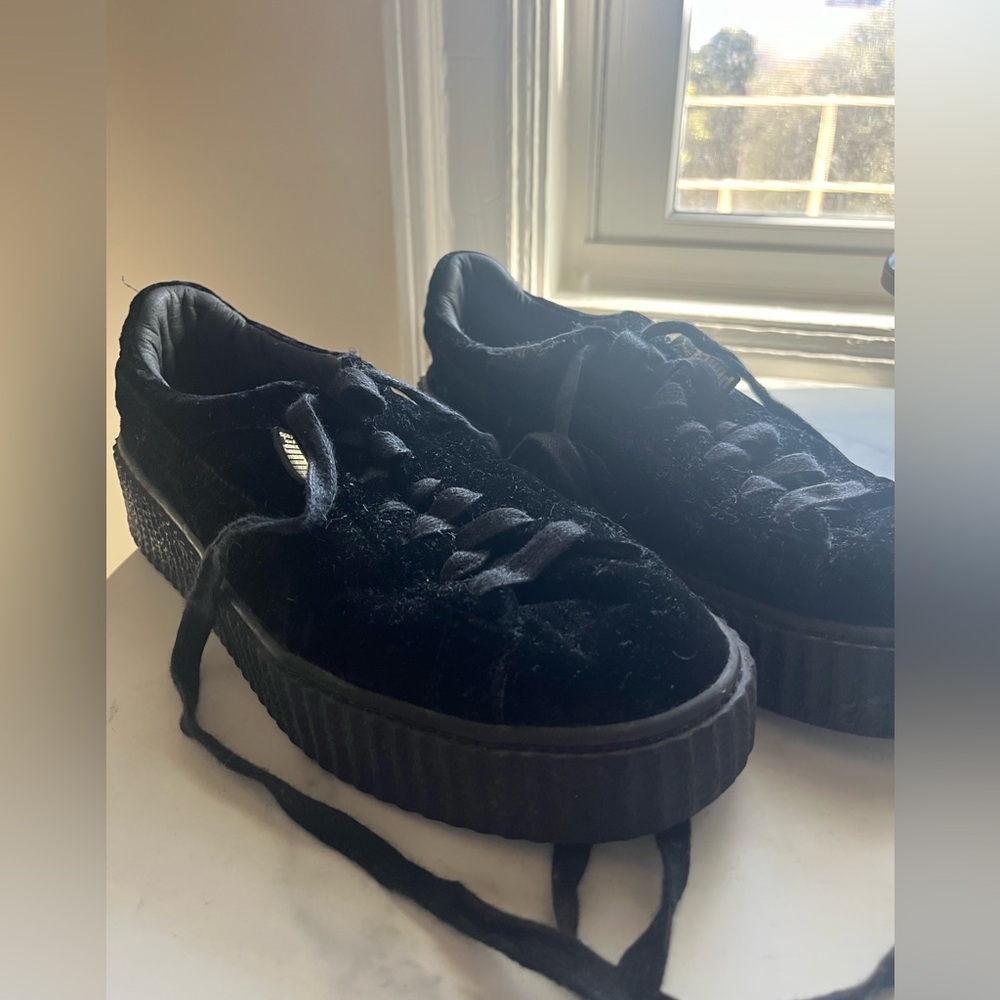 Puma x Fenty by Rihanna Creeper Black Velvet Shoes